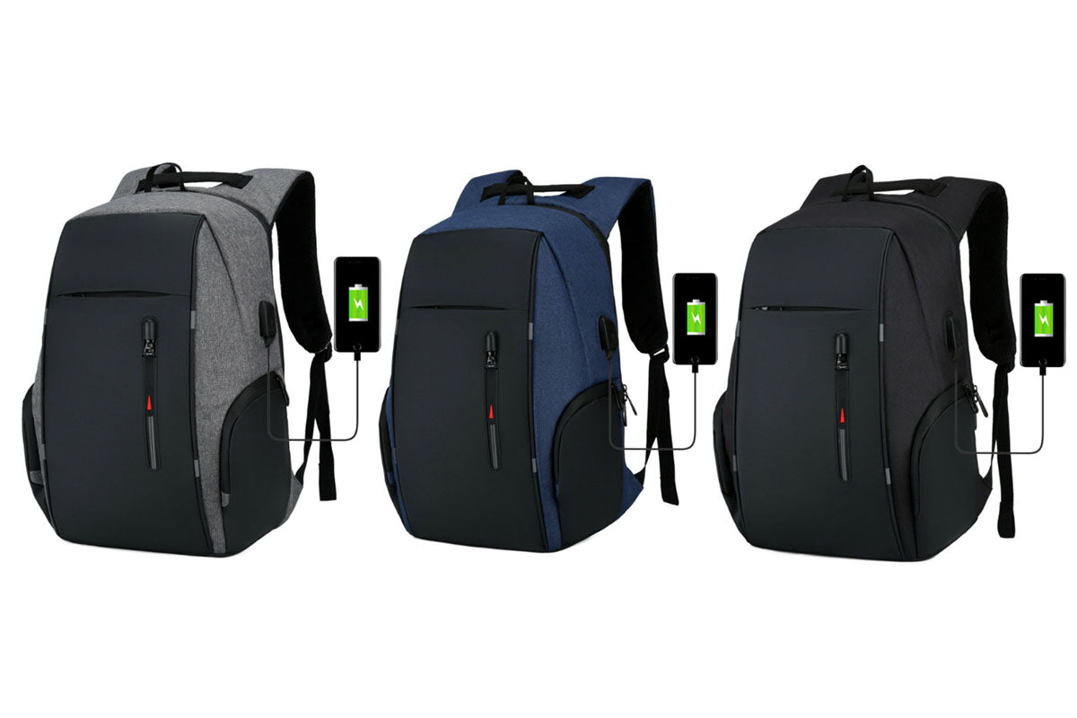 Reflective Laptop Backpack with USB Charging Port Anti-thief Travel Business Backpack