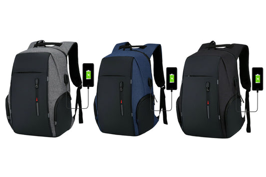 Reflective Laptop Backpack with USB Charging Port Anti-thief Travel Business Backpack
