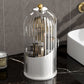 Sliding Lid Organizer 180 Degree Rotating Toothbrush Holder for Bathroom Counter