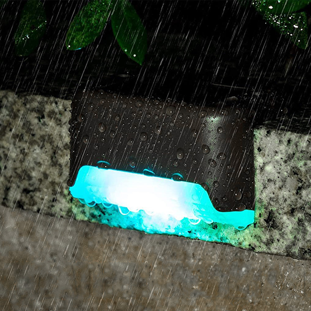 4Pcs LED Solar Fence and Step Lights for Outdoor Garden Stairs and Deck