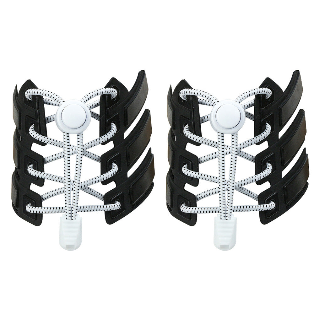2 Pairs Elastic No Tie Shoelaces with Spring Lock for Adults and Seniors Easy On and Off