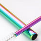17Pcs Reusable Stainless Steel Straws Set with Cleaning Brushes and Pouch