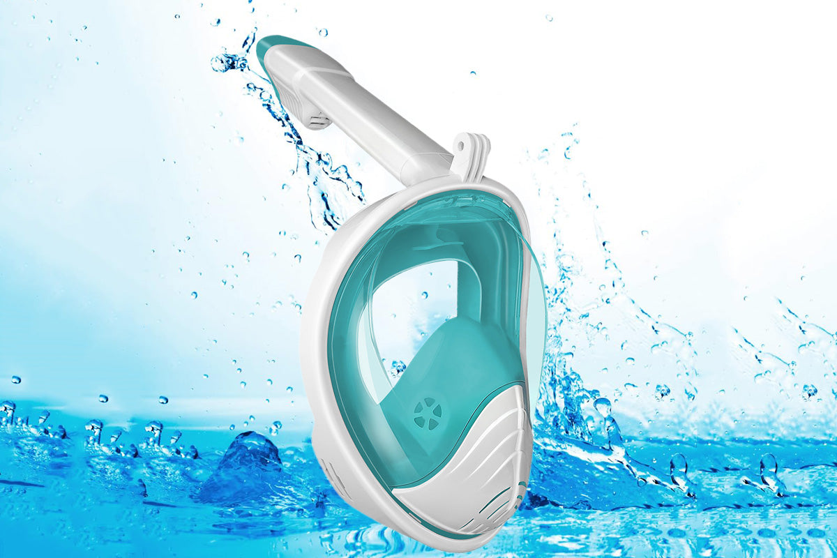 Full Face Snorkel Mask – 180 Degree Panoramic View Anti-Fog & Leak Proof-Green