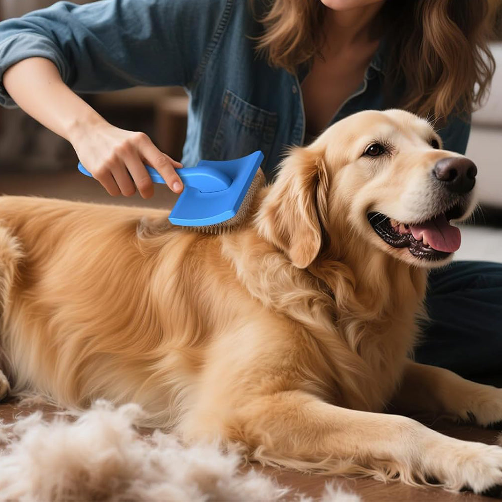 2-Piece Dog Slicker Brush & Comb Set for Grooming Detangling & Hair Removal