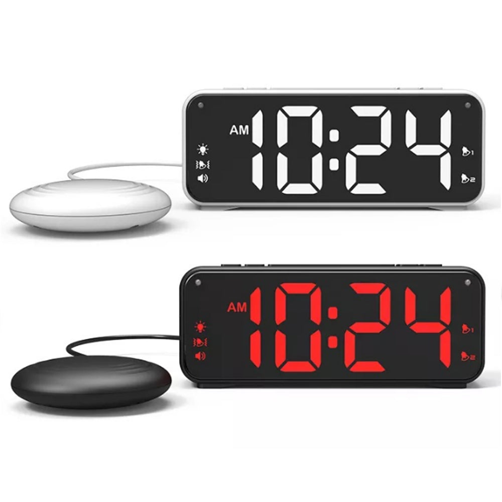 Vibrating Alarm Clock with Extra Bed Shaker for Heavy Sleepers