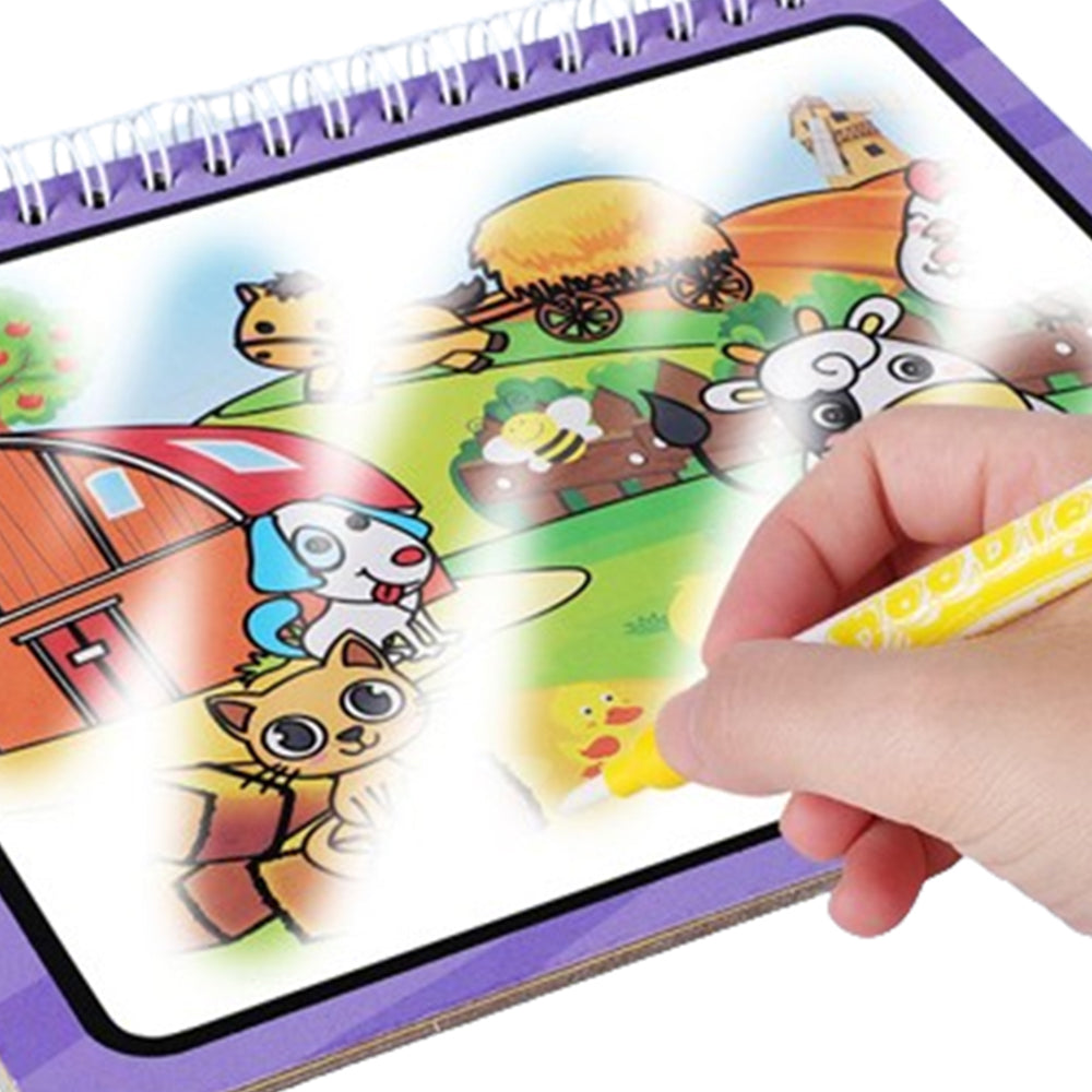 Magic Water Drawing Doodle Coloring Book with Pen