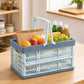 Portable Foldable Storage Basket for Camping Shopping and Home-Blue