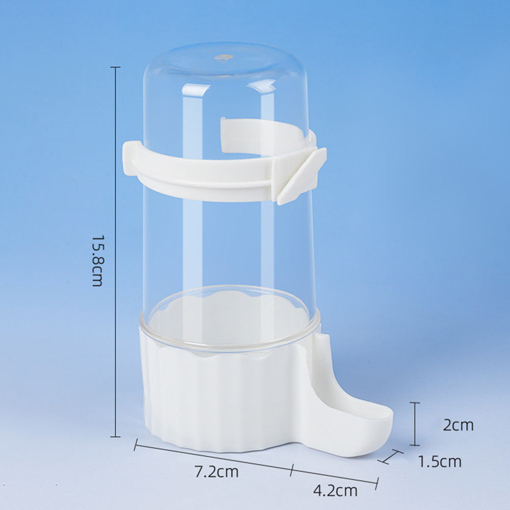 Bird Waterer Automatic Gravity Drinking Fountain for Cage with Anti Drowning Tray