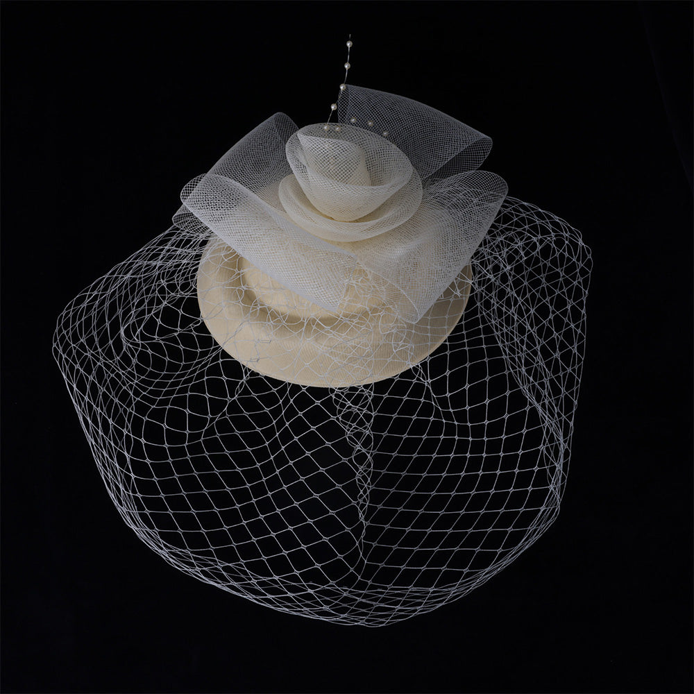 Vintage Mesh Rose Birdcage Veil Bridal Hair Headpiece