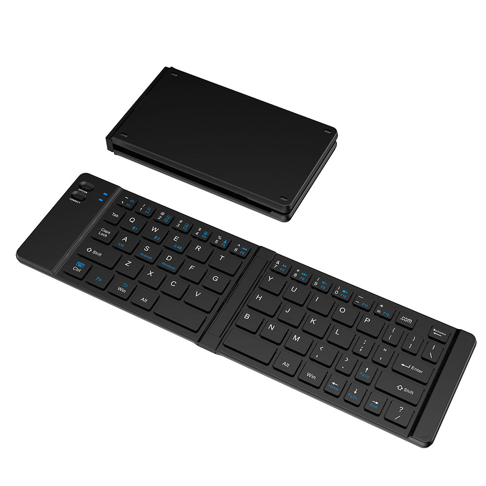 Foldable Wireless Keyboard Mouse Set Tri-Mode Bluetooth 2.4G Rechargeable
