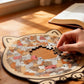 135 Pieces Colored Cat Shaped Wooden Jigsaw Puzzle With Stand For Cat Lovers