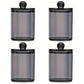 4 Pack Round Cotton Swab Holder with Lid Cleaning Floss Container