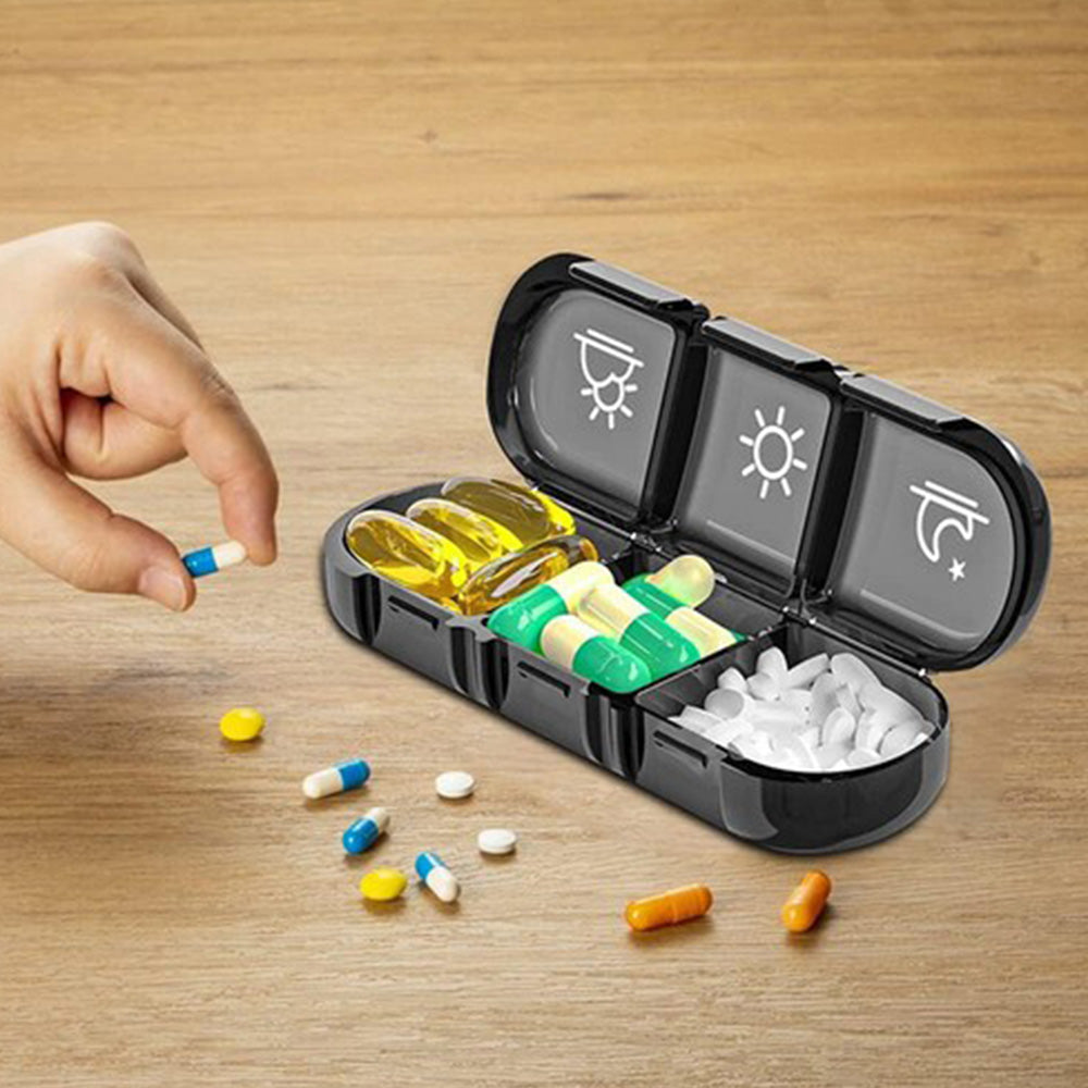 Weekly Pill Box Organizer 7 Days Tablet Storage Dispenser With One Side Large Openings