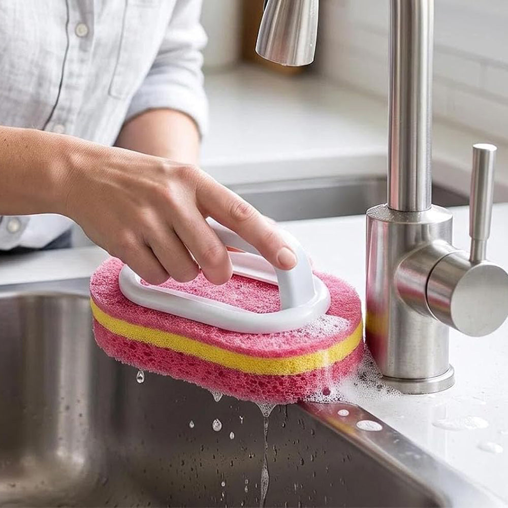 5 Piece Multi Layer Sponge Cleaning Brush Set for Kitchen and Bathroom