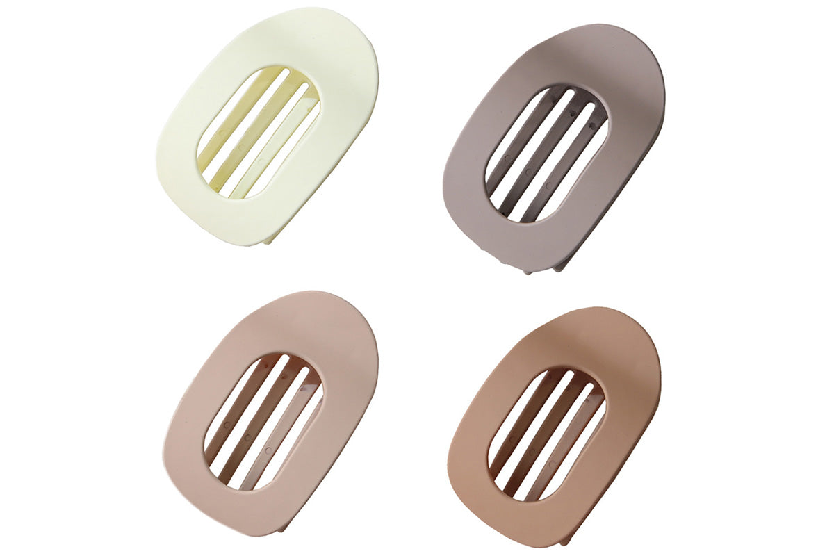 4-Piece Flat Hair Claw Clips Set for Women Strong Hold Styling