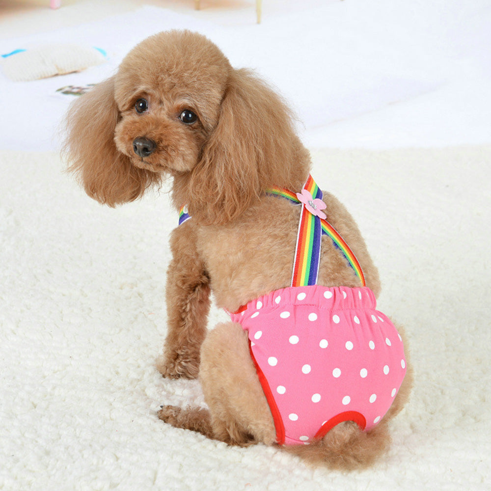 Cute Harness Female Dog Sanitary Pants Reusable Menstrual Diaper