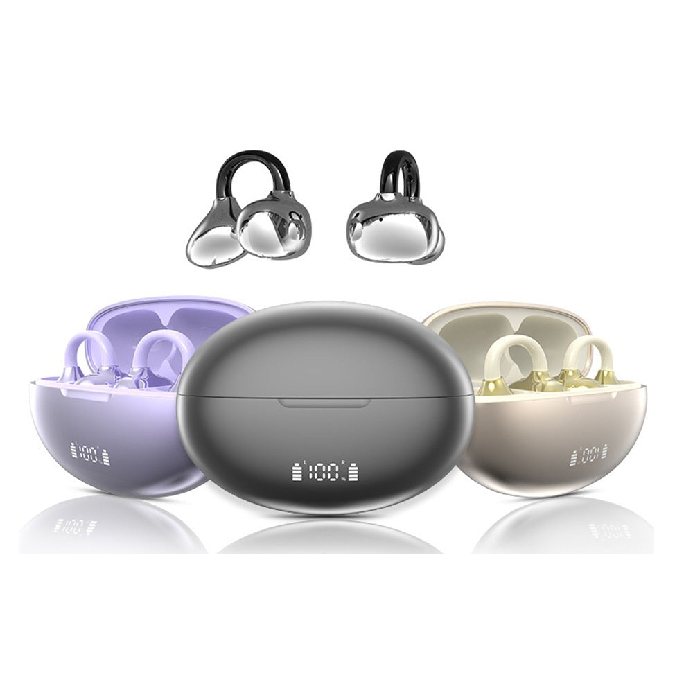 Bluetooth Open Ear Clip-On Earbuds Wireless Headphones for Sports