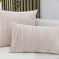 2PCS Velvet Bandage Stripe Cushion Cover Set Throw Pillow Cases for Sofa-Beige