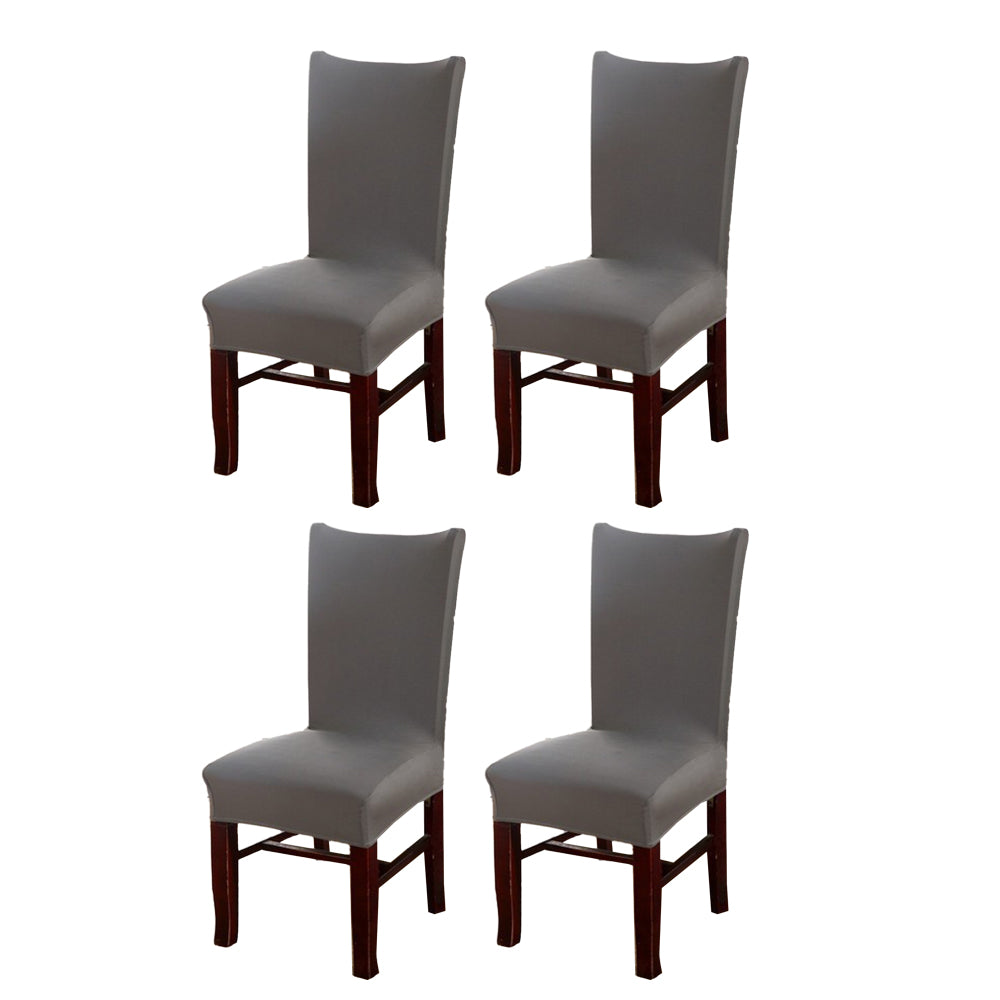 4Pcs Stretch Dining Chair Slipcover-Dark Grey