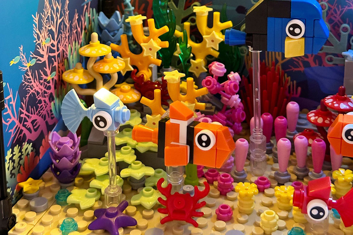 570pcs Lighting Aquarium Building Blocks Fish Tank Building Block Set