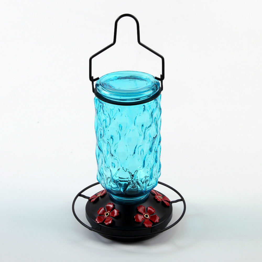 Stained Glass Hummingbird Feeder Wide Mouth Garden Decor