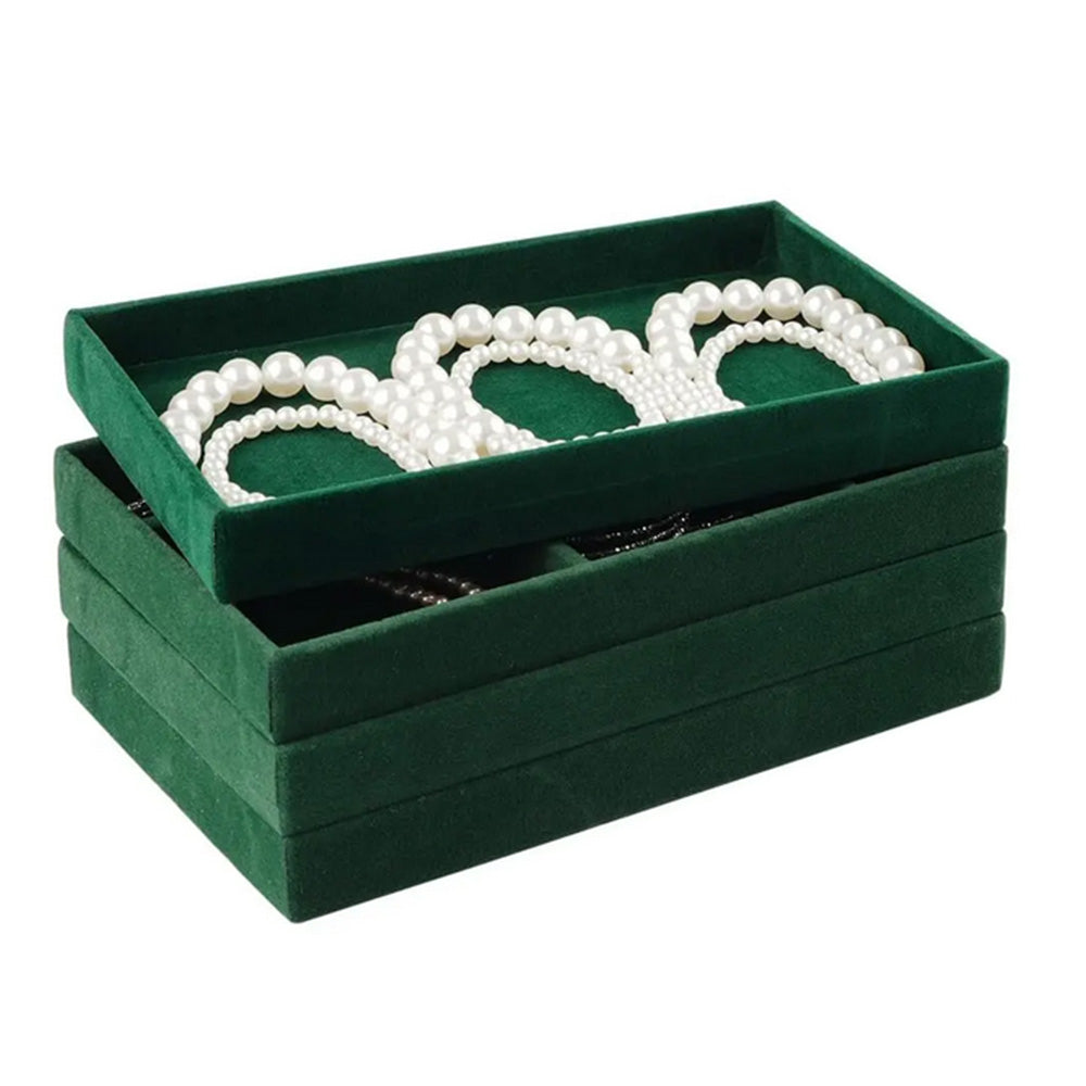 4pcs Stackable Jewelry Organizer Boxes Set for Earrings Rings Necklaces Bracelets