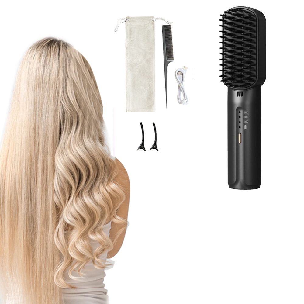 Portable Mini Rechargeable Hair Straightener Negative Ion Straightening Comb