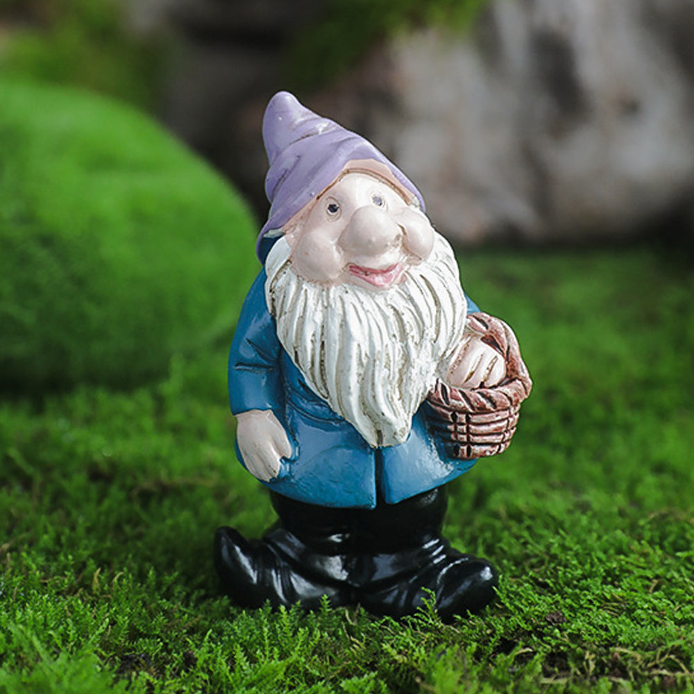 Mini Resin Dwarf Gnome Statue for Table and Garden Ornaments