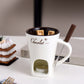 Fondue Mug Set Porcelain Chocolate Melting Cup with Fork
