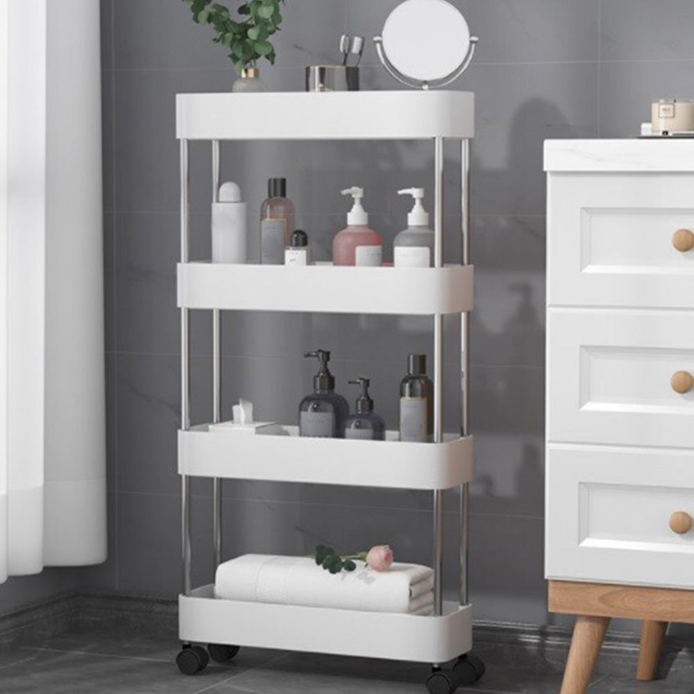 Slim Rolling Storage Cart Bathroom Shelves Organizer for Kitchen Laundry