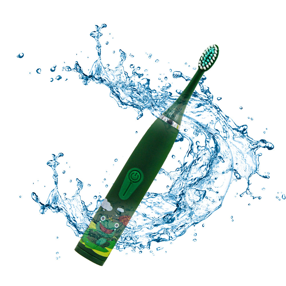 Cute Cartoon Electric Soft Toothbrush with 6 Replacement Electronic Toothbrush Heads