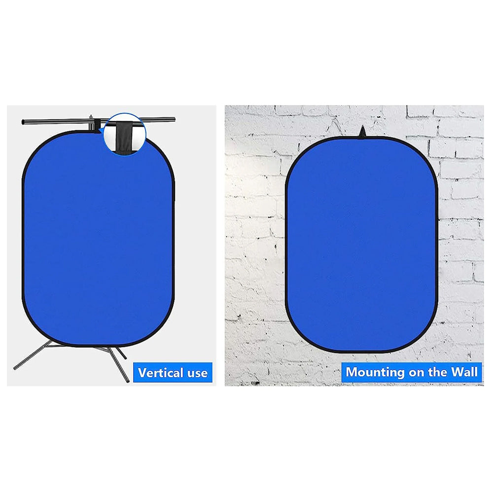 2-in-1 Collapsible Pop-Up Chroma Key Background Board-Blue ang Green
