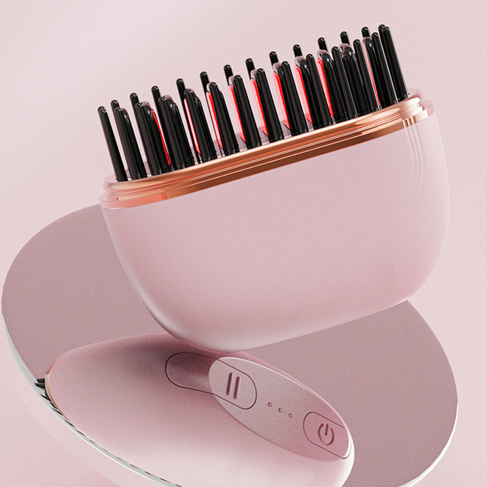 Mini Hair Straightener Rechargeable Wireless Portable Hair Comb for Women