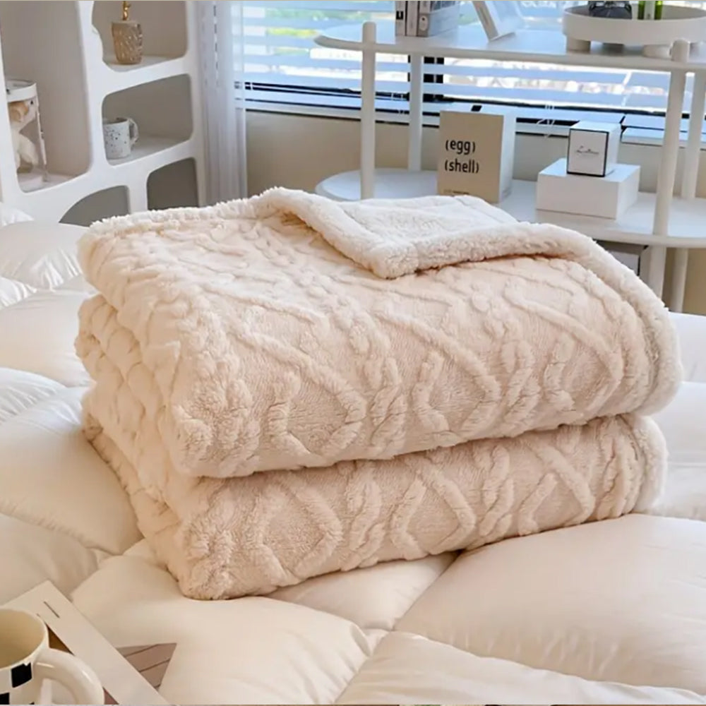 150X200cm Reversible Artificial Plush Blanket