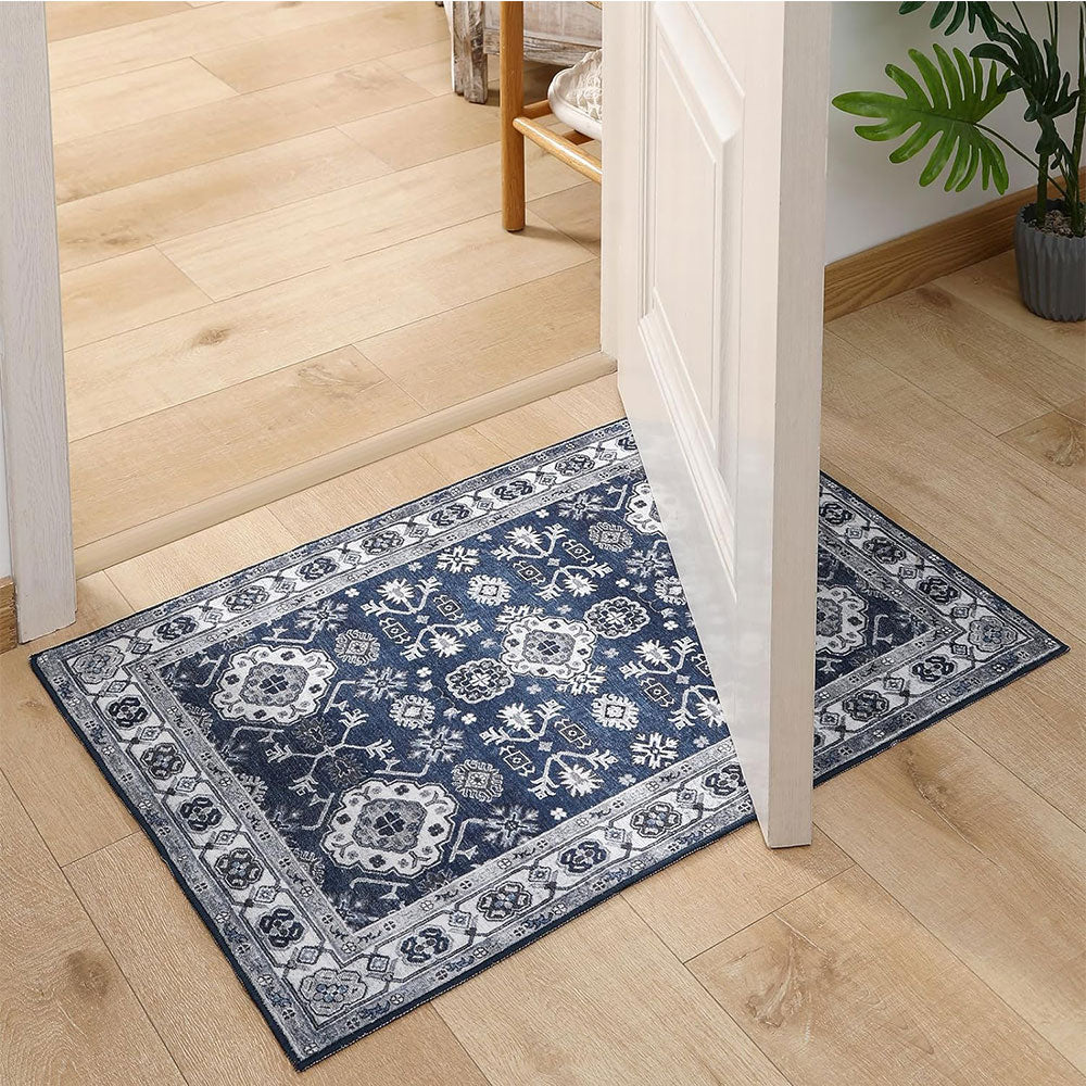 Vintage Design Runner Area Rug Doormat Allover Boho Machine Washable Mat