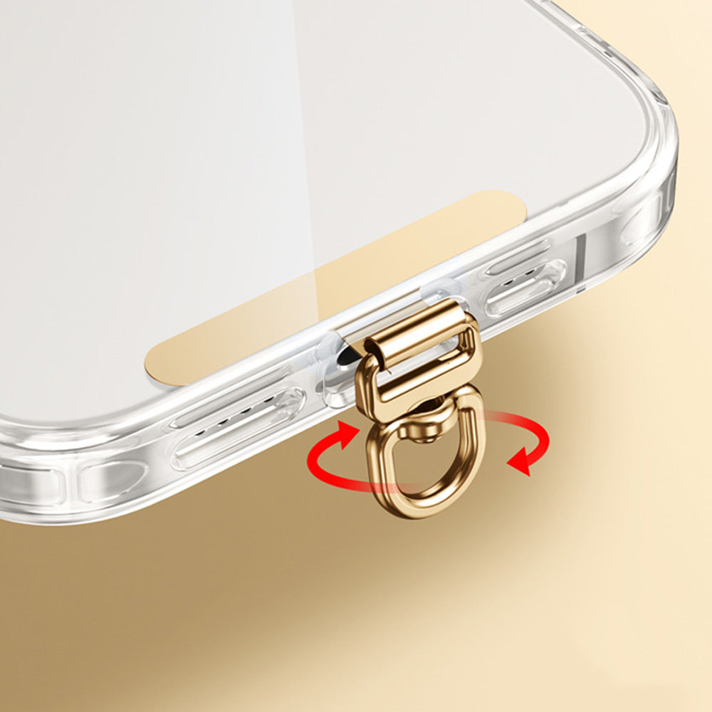 3 PCS Rotating Phone Tether Tab Stainless Steel Phone Strap Holder for most Phone Cases