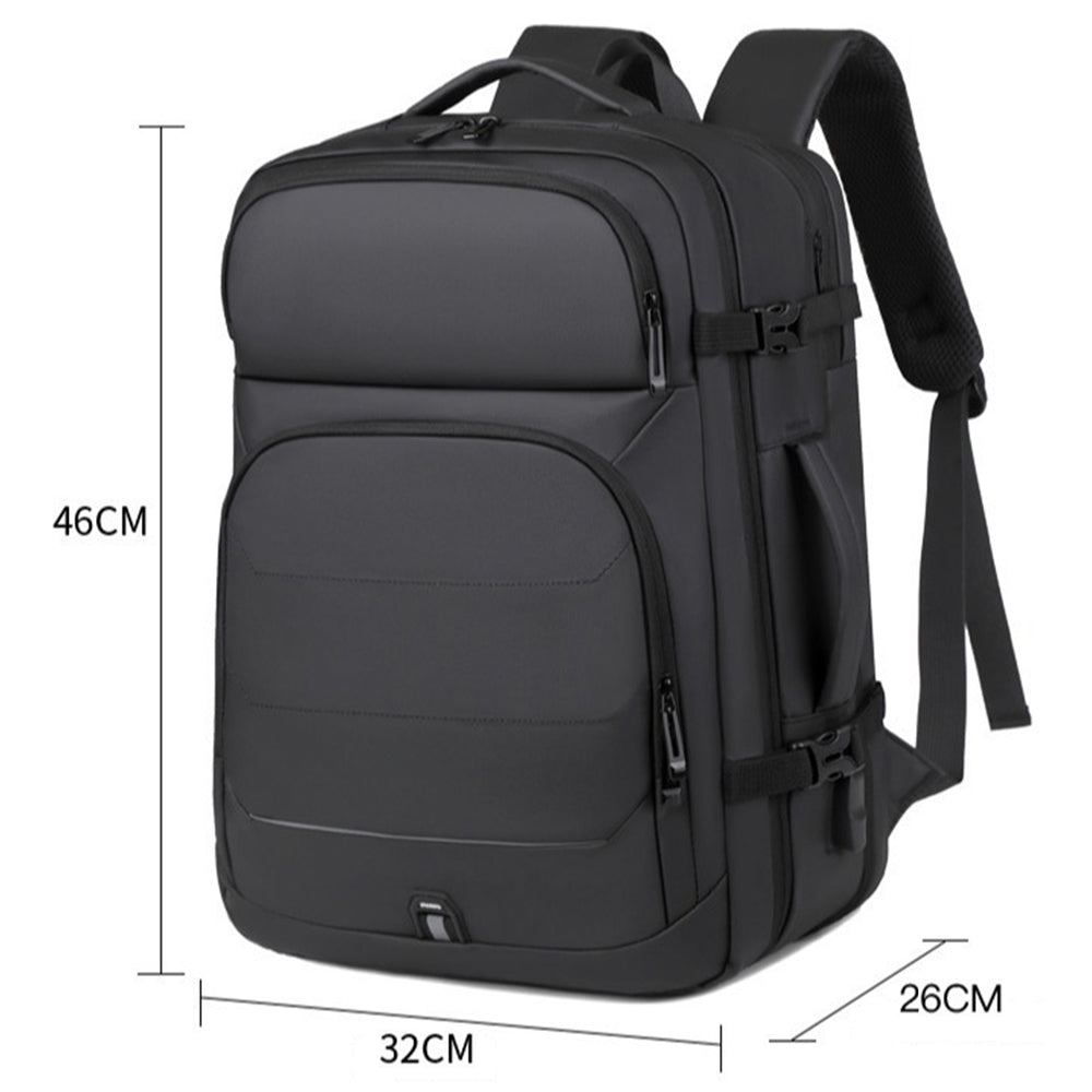 35L Large Water-Resistant Expandable Laptop Travel Backpack with USB Charging Hole