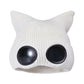 Double Layer Knit Winter Beanie with Goggles Cute Cat Ear Knit Beanie for Winter
