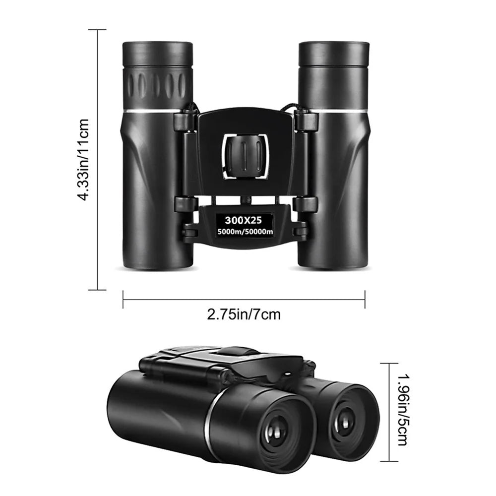 2Pcs 300x25 Folding High Powered Binoculars with Phone Holder