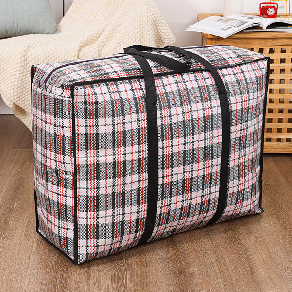 5Pcs Stripe Bag Packing Storage Strip Zip Shopping Travel Check House Moving Bag