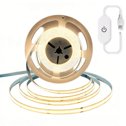 5V USB LED Light Strip COB LED Strip Lights for TV Under Cabinet