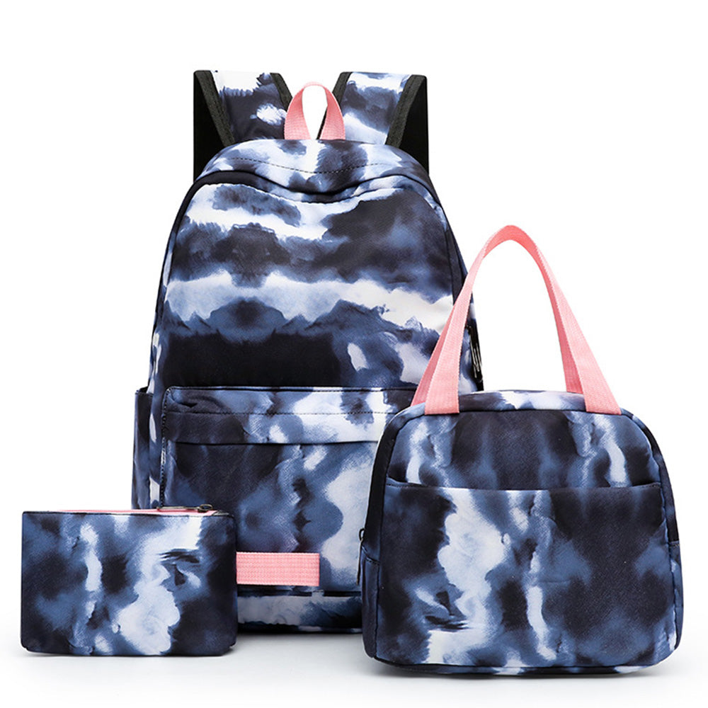 3PCS Boys Girls Gradient Color Backpack Set School Backpack Lunch Bag Pencil Case