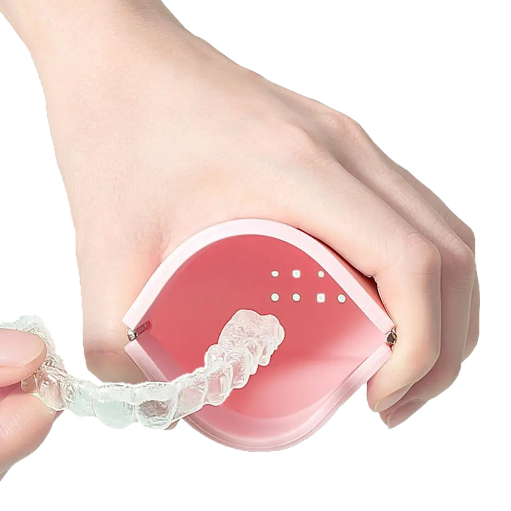 2Pcs 2 in 1 Portable Silicone Denture Retainer Storage Case