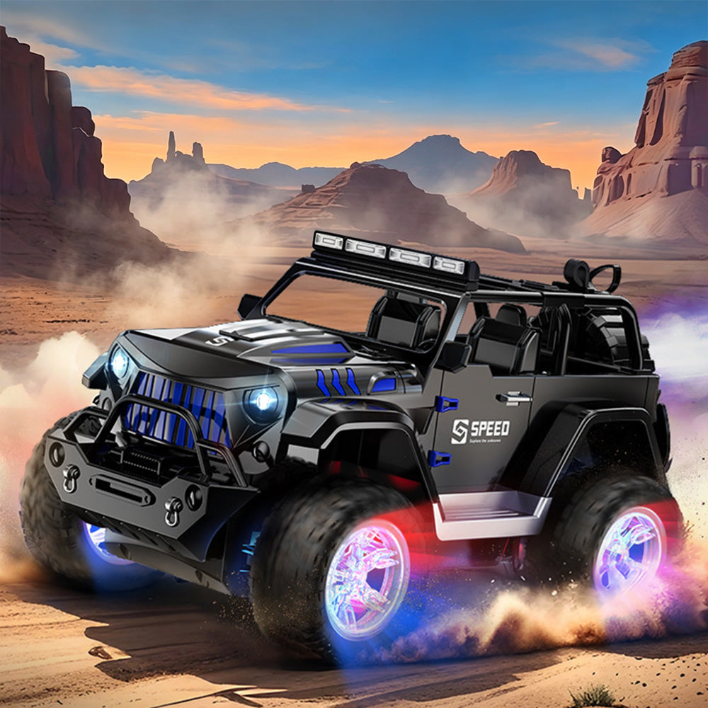 Remote Control Car with Color Lights Stickers Rechargeable Off Road Truck for Home Outdoor