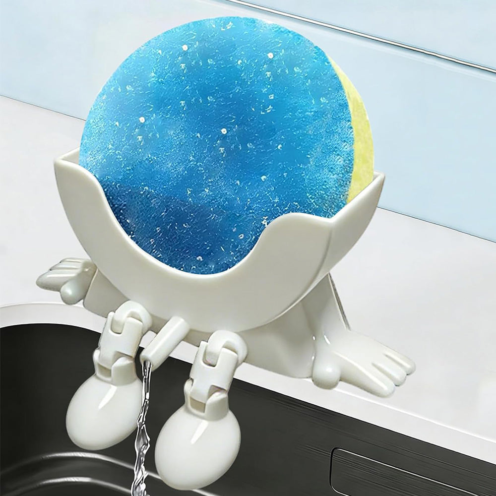 Smiley Face Sponge Holder Sink Drain Rack for Sink Edge