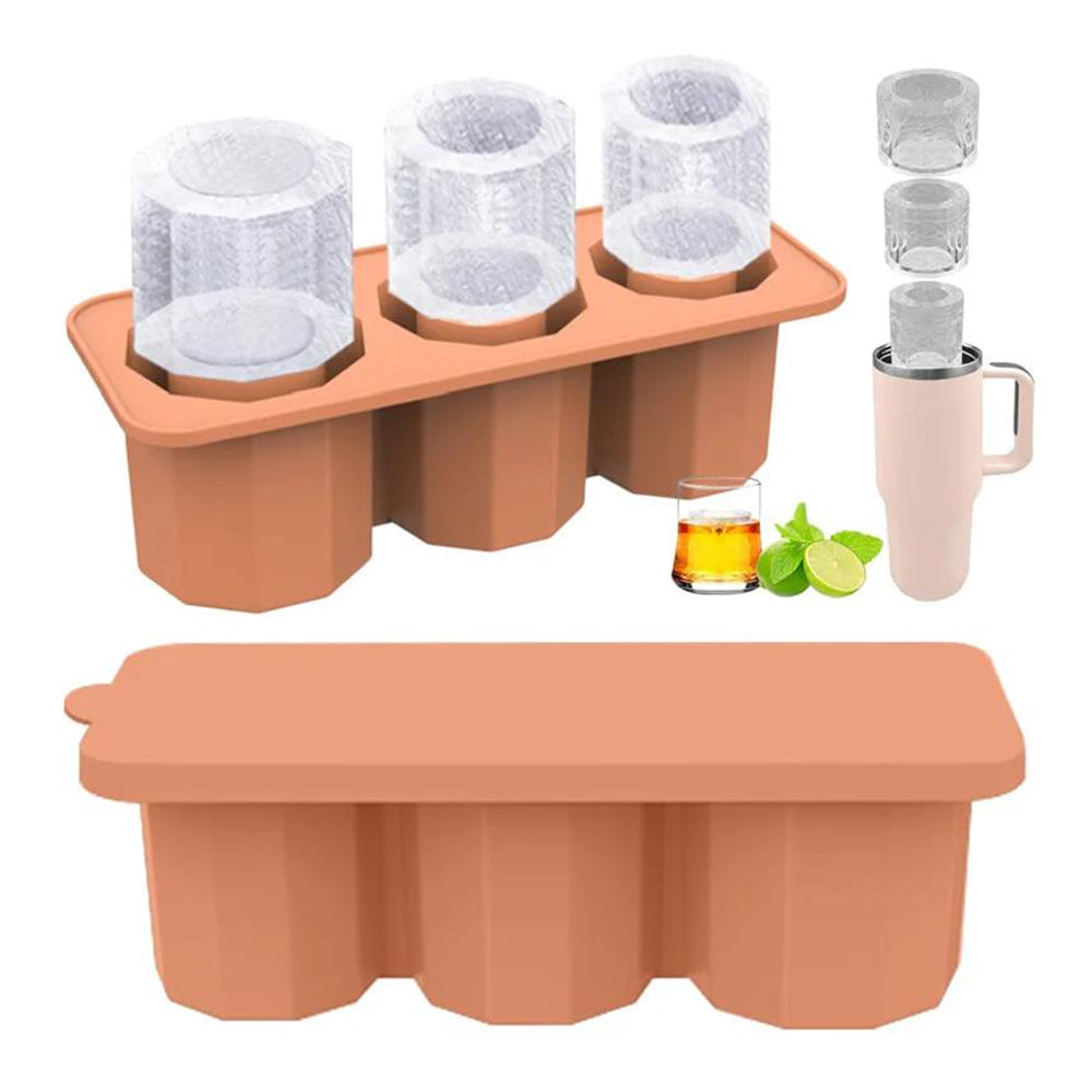 Ice Cube Tray for Stanley 30-40 Oz Tumbler Cup Silicone Ice Mold Maker with Lid