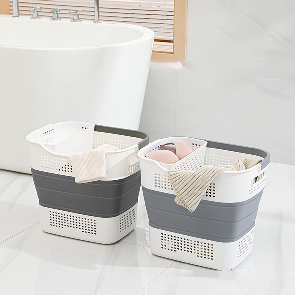 35L Collapsible Laundry Basket Clothes Hamper Washing Cleaning Organizer Bin