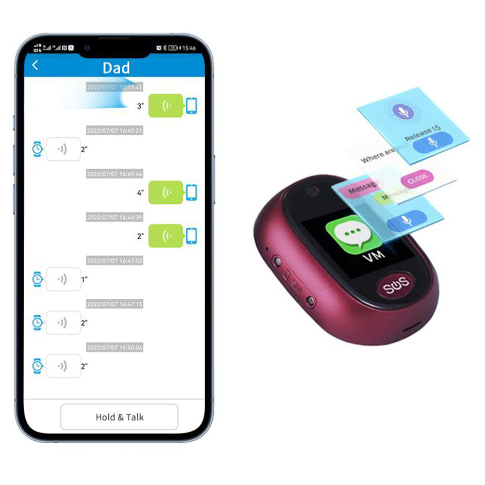 4G Personal Real-Time SOS Tracker for Kids and Elderly with Lanyard