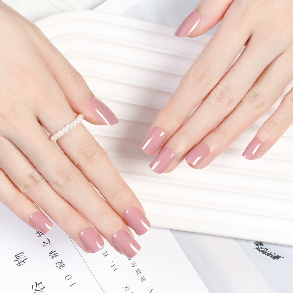 3Sets Reusable Solid Color Fake Nails Press On Manicure