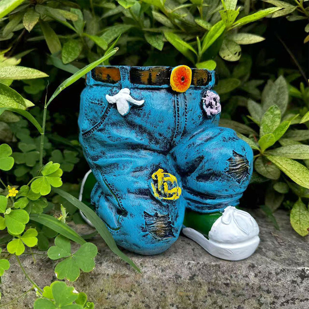 Creative Resin Jeans Shape Outdoor Planter Garden Decor Pot for Home Lawn Yard